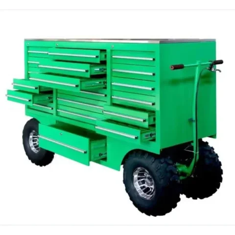 Herramienta de caja de herramientas, freno tipo carrito, banco de trabajo de garaje de almacenamiento de metal, herramienta de carrito de taller de alta resistencia