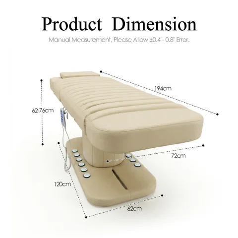 Sillón de Belleza Eléctrico de Lujo con 3 Motores, Mesa de Masaje Facial Ajustable, Cama para Pestañas, Mueble para Salón de Belleza 5