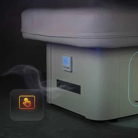Mesa de masaje moderna de lujo, almacenamiento profesional, cama de masaje multifunción para adultos, muebles estéticos iluminados ajustables y cómodos 3