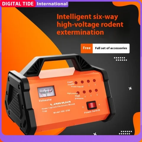 Trampa electrónica para ratones, trampa para ratones electrónica inteligente infrarroja de alto voltaje y alta potencia para el hogar, trampa para ratones de 6 vías