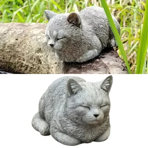 Decoración artística de césped y jardín al aire libre, adorno de jardín, estatua de gato, patrón de gato duradero, estatua de Animal, decoración del hogar, manualidades