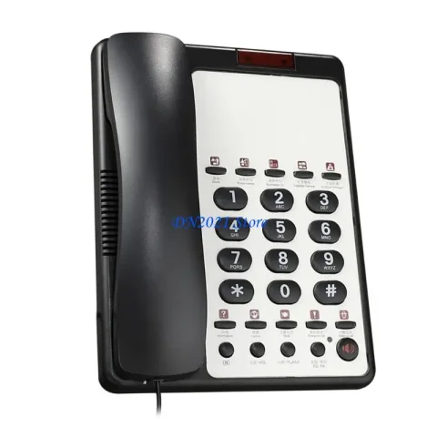 Teléfono fijo con cable F3KE B188B, marcación rápida con sonido claro para oficina y hotel 4