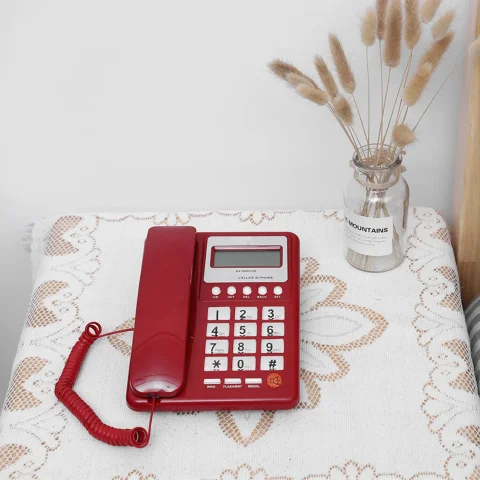 Inicio Hotel Teléfono con cable Teléfono de escritorio Teléfono fijo de oficina Teléfono fijo ID de llamadas Teléfono nuevo 3