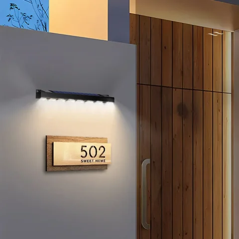 Luz Solar de pared impermeable para exteriores, lámpara alimentada por energía Solar, decoración de jardín, balcón, escalera, valla, iluminación de ambiente para el hogar, 4/6/8led