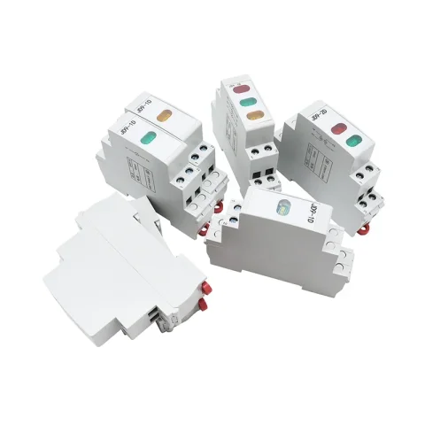 Lámpara piloto LED de 24V, 230V CA/CC, carril Din Industrial, pantalla de luz doble individual, tres indicadores de luz 4