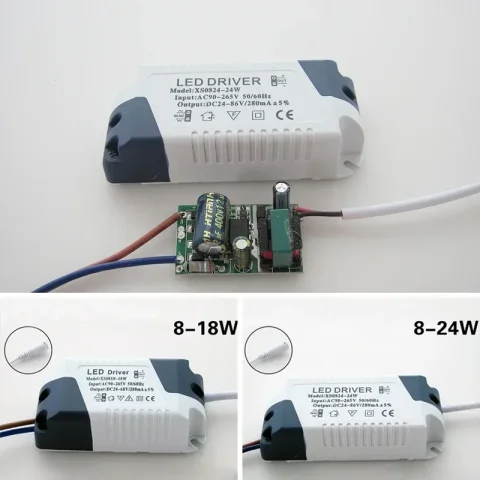 Controlador LED 8-18W 8-24W Controlador de lámpara de luz de techo Transformador Fuente de alimentación Controlador LED Piezas de transformadores de iluminación 3