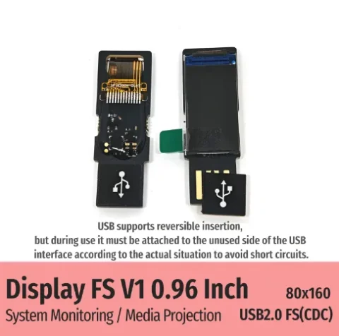 Pantalla secundaria para computadora de 0.96 pulgadas, pantalla pequeña USB, monitorización de estado, pantalla de proyección, pantalla portátil