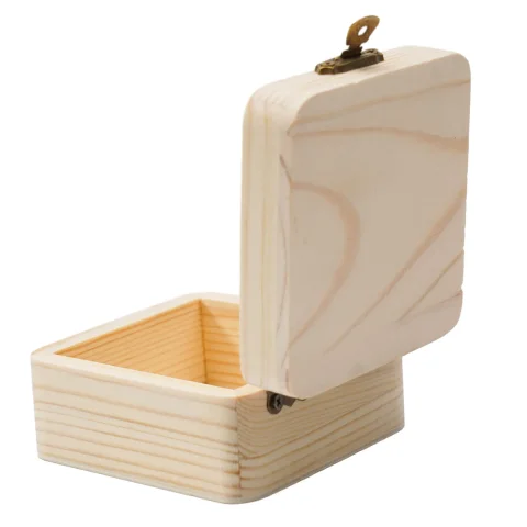 Caja de almacenamiento de madera lisa con tapa, cajas de regalo artesanales con bisagras cuadradas multifunción para decoración de almacenamientos de suministros para el hogar