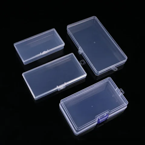 Caja translúcida Rectangular, caja de almacenamiento fuerte y duradera, cajas de plástico de embalaje, estuche de almacenamiento multifuncional impermeable a prueba de polvo