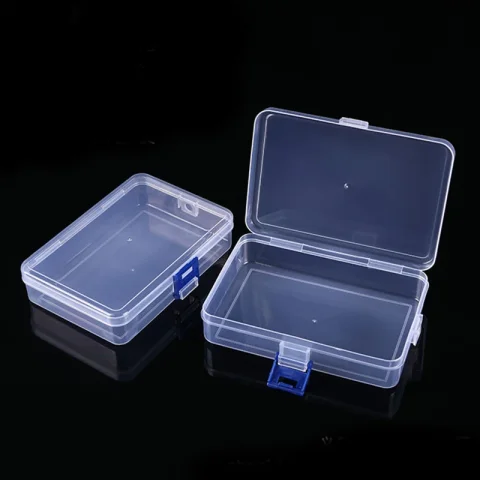 Caja translúcida Rectangular, caja de almacenamiento fuerte y duradera, cajas de plástico de embalaje, estuche de almacenamiento multifuncional impermeable a prueba de polvo 3