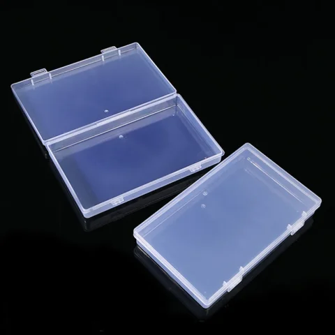 Caja translúcida Rectangular, caja de almacenamiento fuerte y duradera, cajas de plástico de embalaje, estuche de almacenamiento multifuncional impermeable a prueba de polvo 4