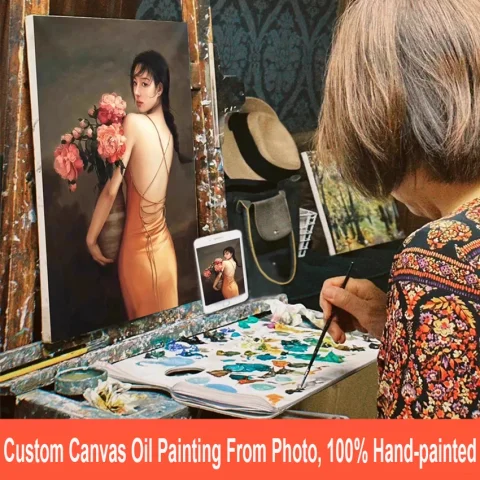 Foto personalizada 100% hecha a mano, sus fotos sobre lienzo, imagen artística personalizada, pintura en lienzo, mascotas, fotos de boda, mascota pintada a mano