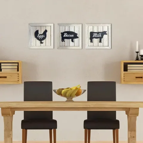 Decoración de arte de pared, obra de arte enmarcada, 3 piezas, decoración moderna para habitación, hermosas esculturas de pared, decoración de muebles para el hogar para porche 4