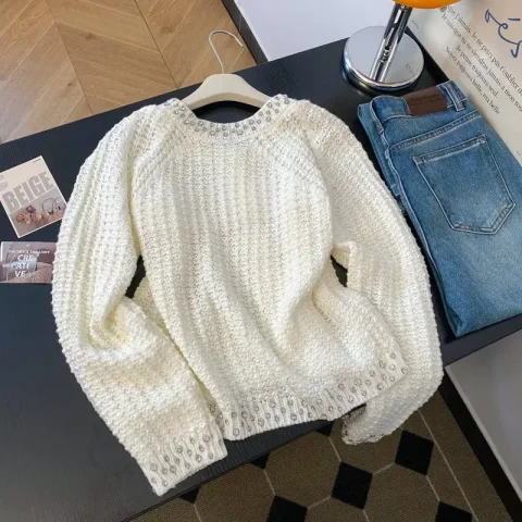 Suéter Cárdigan Primavera-Verano 2026, Nuevo Color Sólido, Elegante, Sencillo, Versátil, Rejuvenecedor, Chaqueta de Punto