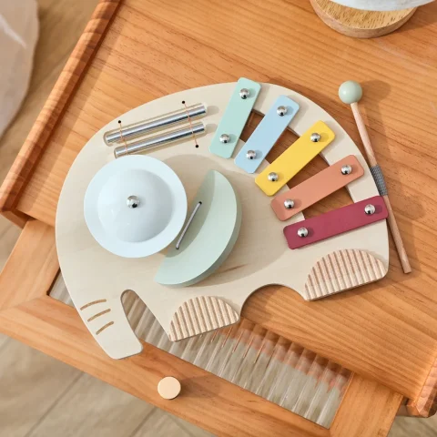 Instrumentos de madera para bebés, juguetes educativos, juguetes musicales para niños, xilófono de elefante, regalos de cumpleaños para recién nacidos, juguetes de mesa musical
