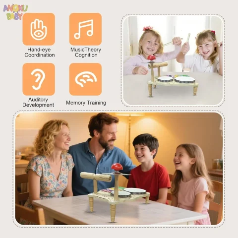 Juguetes educativos para niños de 2 a 4 años, instrumentos musicales Montessori de madera, juegos de juguetes para bebés, regalos para niños y niñas 5