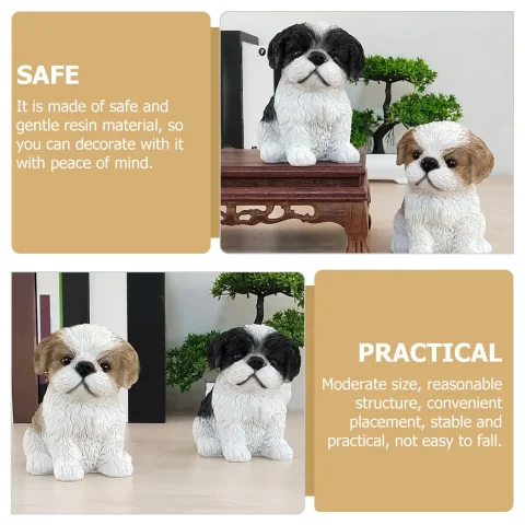 Juguetes de decoración para el hogar, figurita de juguete de resina para jardín al aire libre, adornos de decoración, esculturas de cachorros, simulación