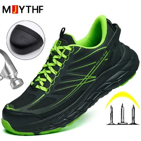 Zapatos de Seguridad Ligeros con Puntera de Acero, Zapatillas de Trabajo, Anti-Impactos, Anti-Pinchazos, Indestructibles, Transpirables para Hombre