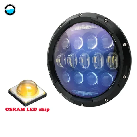Faro de motocicleta 1 pieza 130W 7 pulgadas faros LED redondos señal de giro ámbar/DRL para motocicleta Street Glide Softail FLHX FLD.