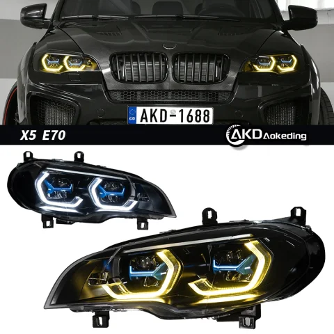 Faro Delantero para BMW X5 E70 2007-2013, Accesorios para Auto, LED DRL Hella 5, Lente Xenón HID H7, X5 E70