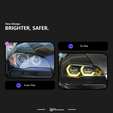 Faro Delantero para BMW X5 E70 2007-2013, Accesorios para Auto, LED DRL Hella 5, Lente Xenón HID H7, X5 E70 4