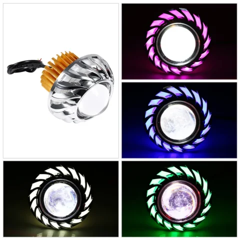 Lente de proyector LED para Faro de coche y Motocicleta, foco de luz de doble Halo, Ojo de Diablo y Ángel