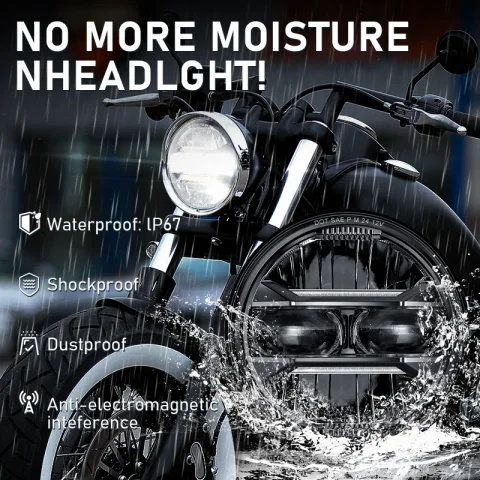 Faro Led Universal de 5,75 pulgadas con haz alto/bajo DRL para Harley Dyna Softail Sportster Triumph Victory Yamaha Honda 4
