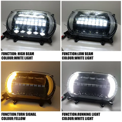 Faro LED para motocicleta, luces de circulación diurna, lámpara de haz alto y bajo para Harley Touring Road Glide FLTRX 2015-2020