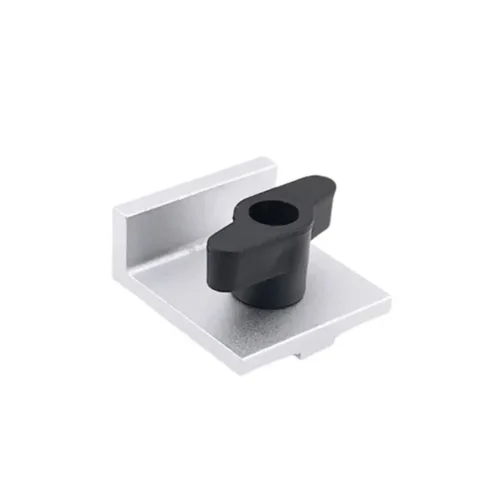 Juego de 4 Uds. De bloque de parada de pista en T, Color plateado con perillas, Kit de parada corta, sistema de seguimiento en T, diseño en línea, parada de ajuste Universal