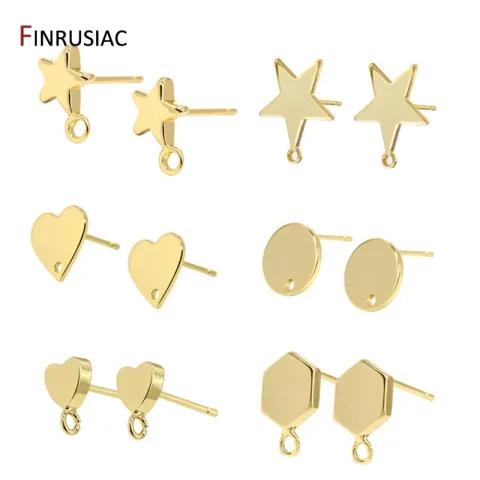 Suministros para hacer joyas, chapado en oro Real de 14K, creativo, 6 estilos, accesorios para pendientes DIY, ganchos para pendientes, accesorios al por mayor