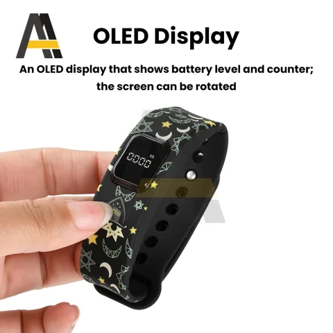 Anillo Inteligente con Contador, Portátil, Sincronización Bluetooth, Pantalla OLED Reversible, Bajo Consumo de Energía, Carga DC 5V