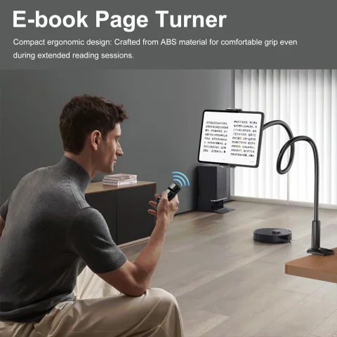 Control Remoto Multifuncional para Smartphone y Tablet, Pasador de Páginas con Doble Botón, Portátil para Leer Novelas y Dispositivos iPad