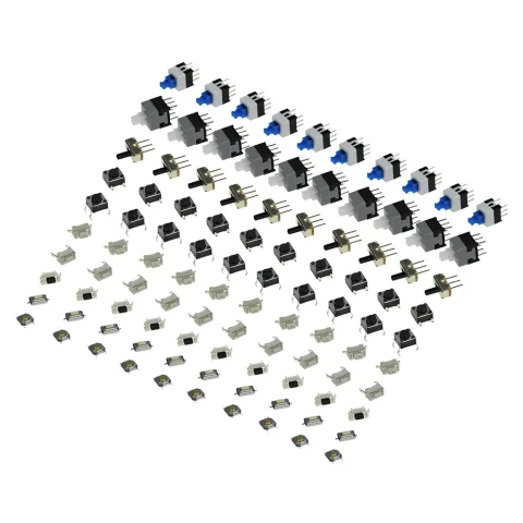 Electrónica Inteligente 10 Tipos de Interruptores Táctiles Botón Pulsador Interruptor Táctil SMD 100 Piezas