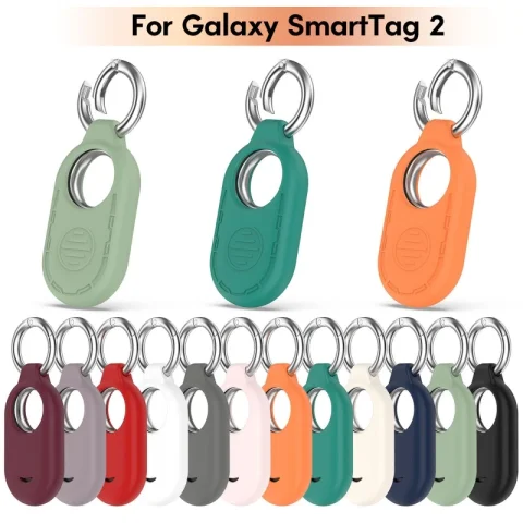 Funda protectora de silicona para Samsung Galaxy Smart Tag 2, funda de transporte antiarañazos con llavero