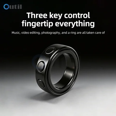 Anillo Inteligente con Contador, Dispositivo de Control Remoto Bluetooth con 3 Modos para Música, Video y Fotos, Operación Manos Libres 4