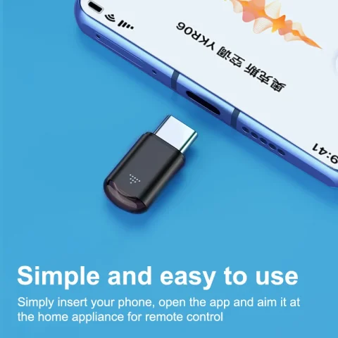 Adaptador de transmisor infrarrojo para teléfono inteligente tipo C, Control remoto por aplicación inteligente, adecuado para televisión 3