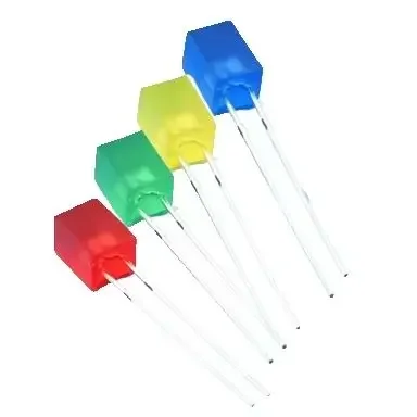 Diodo Emisor de Luz (LED) Cuadrado 557, LED Cuadrado de 5×5×7mm con Orificio Pasante, Luz Indicadora de Potencia 4