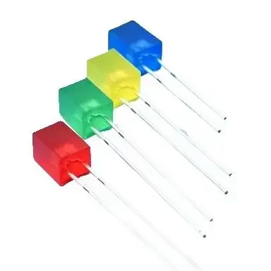 Diodo Emisor de Luz (LED) Cuadrado 557, LED Cuadrado de 5×5×7mm con Orificio Pasante, Luz Indicadora de Potencia 5