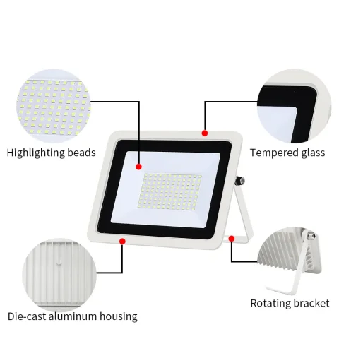 Luz de inundación LED 10W 20W 30W 50W 100W AC220V IP68 iluminación de proyector impermeable foco reflector para exteriores lámpara de pared lámpara de calle 4