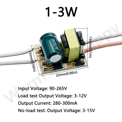 Controlador LED 220V fuente de alimentación LED 1-3W 4-7W 8-12W 15W 18W 24W 25W 30W 36W 300mA con módulo transformador incorporado placa controladora LED