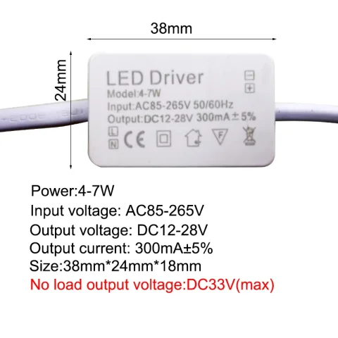 Controlador LED para fuente de alimentación, transformadores de iluminación para luces LED de 300 MA, 1W, 3W, 5W, 7W, 12W, 18W, 20W, 25W, 36W, unidad de AC85-265V 3