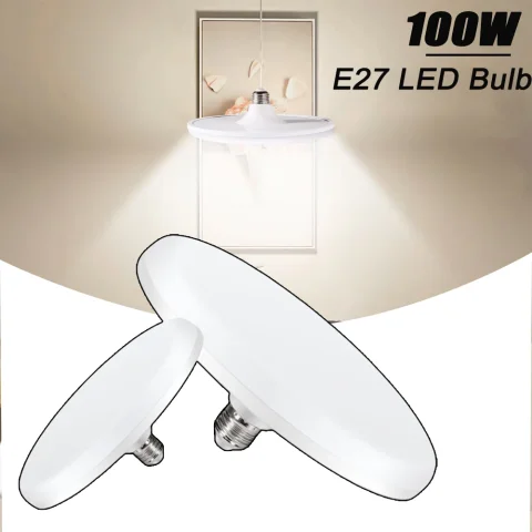 Bombilla LED 220v E27 Base lámpara de ahorro de energía para el hogar UFO 20W 30W 40W 60W 100W iluminación interior platillo volador ampolla de luz E27 1