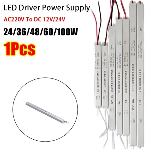 Fuente de alimentación del controlador LED, transformador de iluminación, controlador LED de conmutación AC220V a DC 12V/24V, pieza de alimentación de placa para lámpara de tira de luz LED