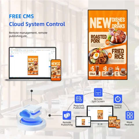 Pantalla Digital Comercial de 32'', 43'', 50'', 55'', 65'' con Soporte de Pared, Pantalla Táctil Android, Panel Android, Tablero Publicitario 5