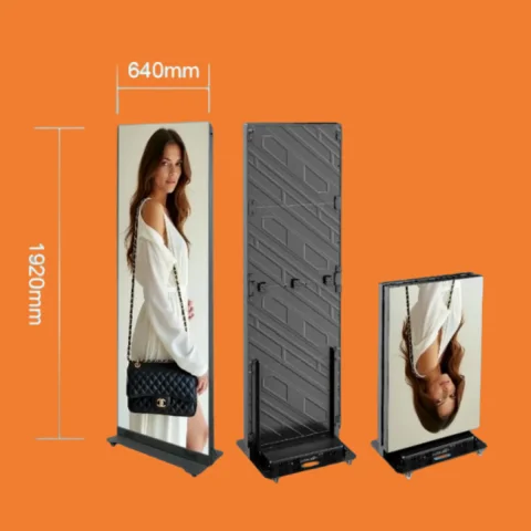 Pantalla LED para Póster P2 P2.5 P1.8 a Todo Color, Ultrafina, Portátil, para Publicidad Digital en Interiores, Pantalla Espejo