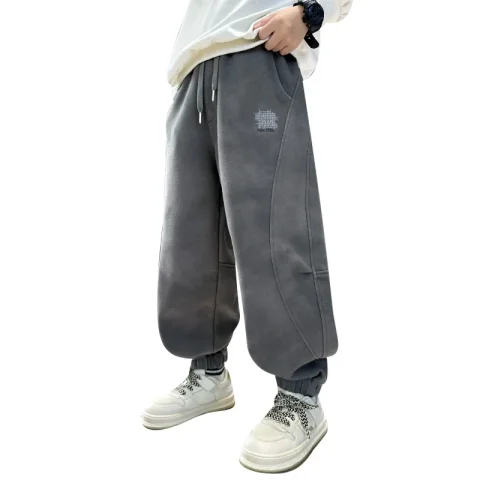 Pantalones de chándal de Color sólido para niños, ropa informal para adolescentes, recién llegados, primavera, otoño, 5 a 14 años 1