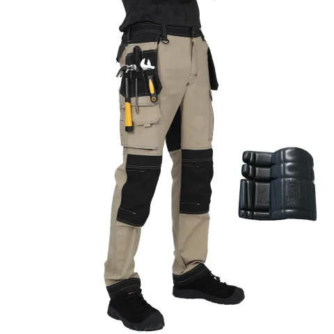 Pantalones de trabajo multifuncionales para hombre, ropa de trabajo con cintas reflectantes 1