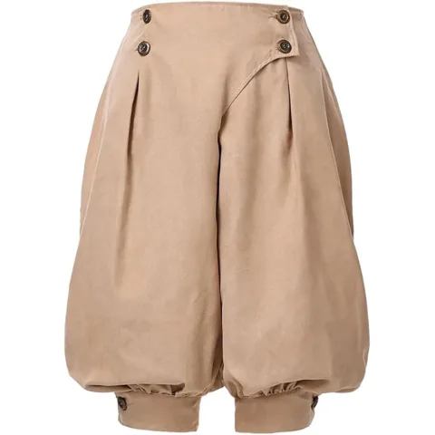 Pantalones piratas para mujer, disfraz de Cosplay vikingo Medieval renacentista, pantalones sueltos, disfraz de jinete campesino, pantalones bombachos