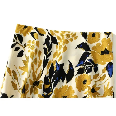 Faldas largas de satén con estampado Floral a la moda de verano para mujer, Faldas elegantes de lujo a la moda para mujer 2025 5