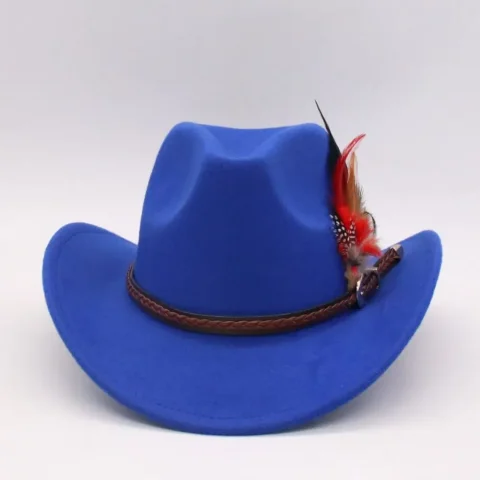 Sombrero Fedora de Lana con Adornos de Plumas, Estilo Panamá, Borde Levantado, para Disfraces y Cosplay 4